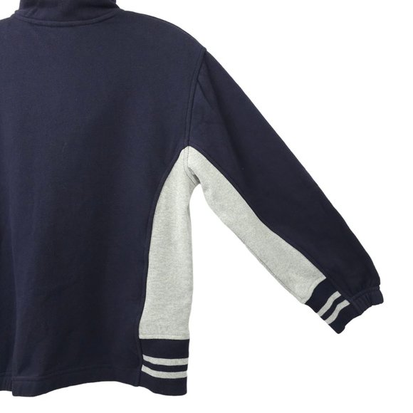 Izod Jeans Quarter Zip Pullover Sweatshirt Top Boys Size S/8 Navy Blue Gray NEW - Picture 16 of 16